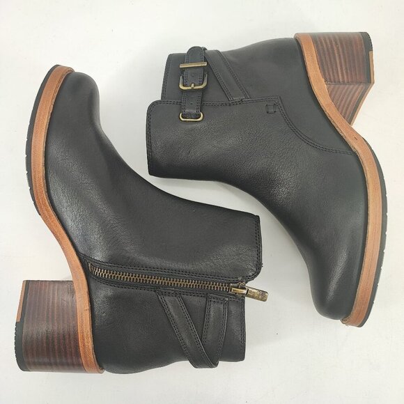 Clarks Women's Clarkdale Jax Black Leather Ankle Boots Size 5.5M - Picture 5 of 8